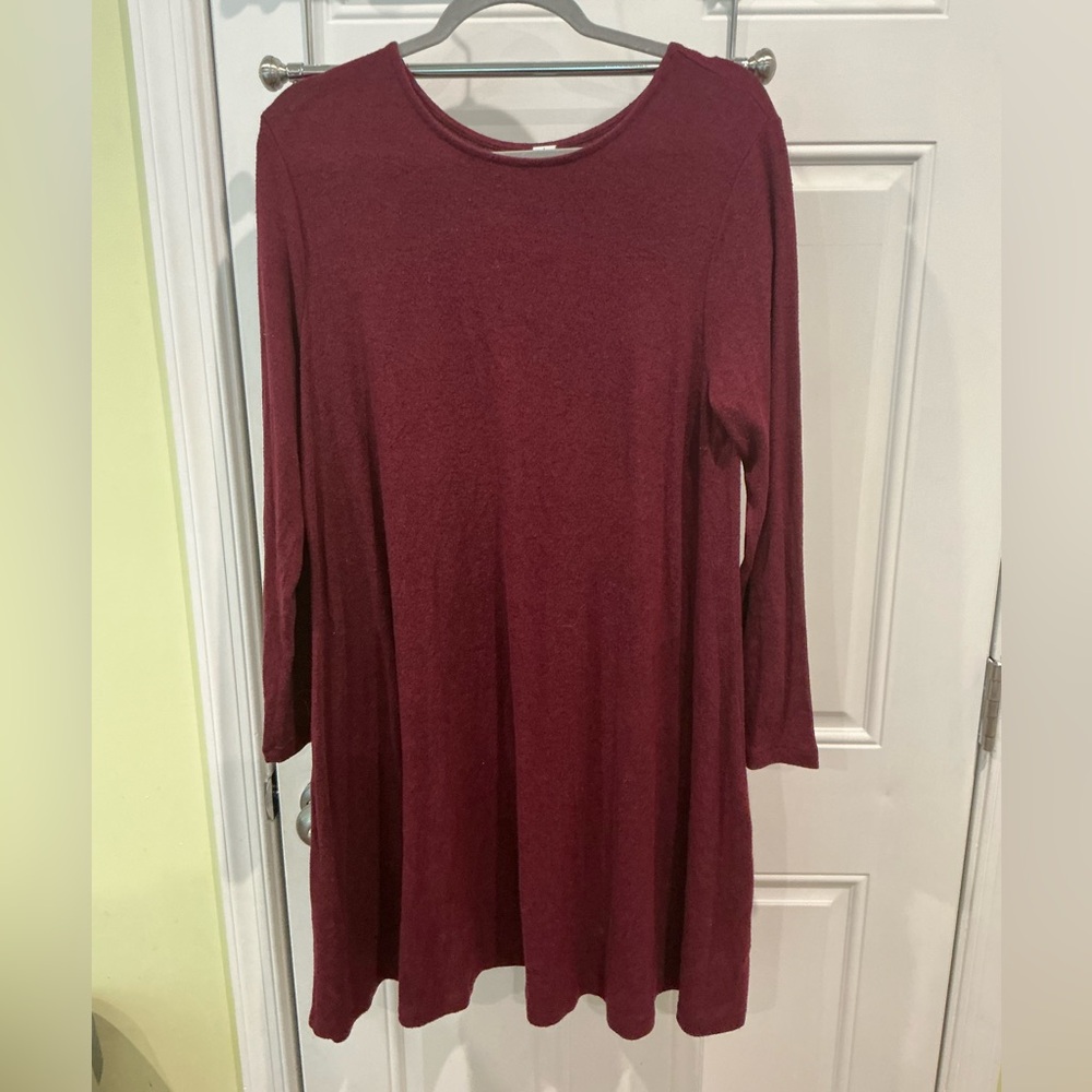 Old Navy Burgundy Long Sleeve Dress